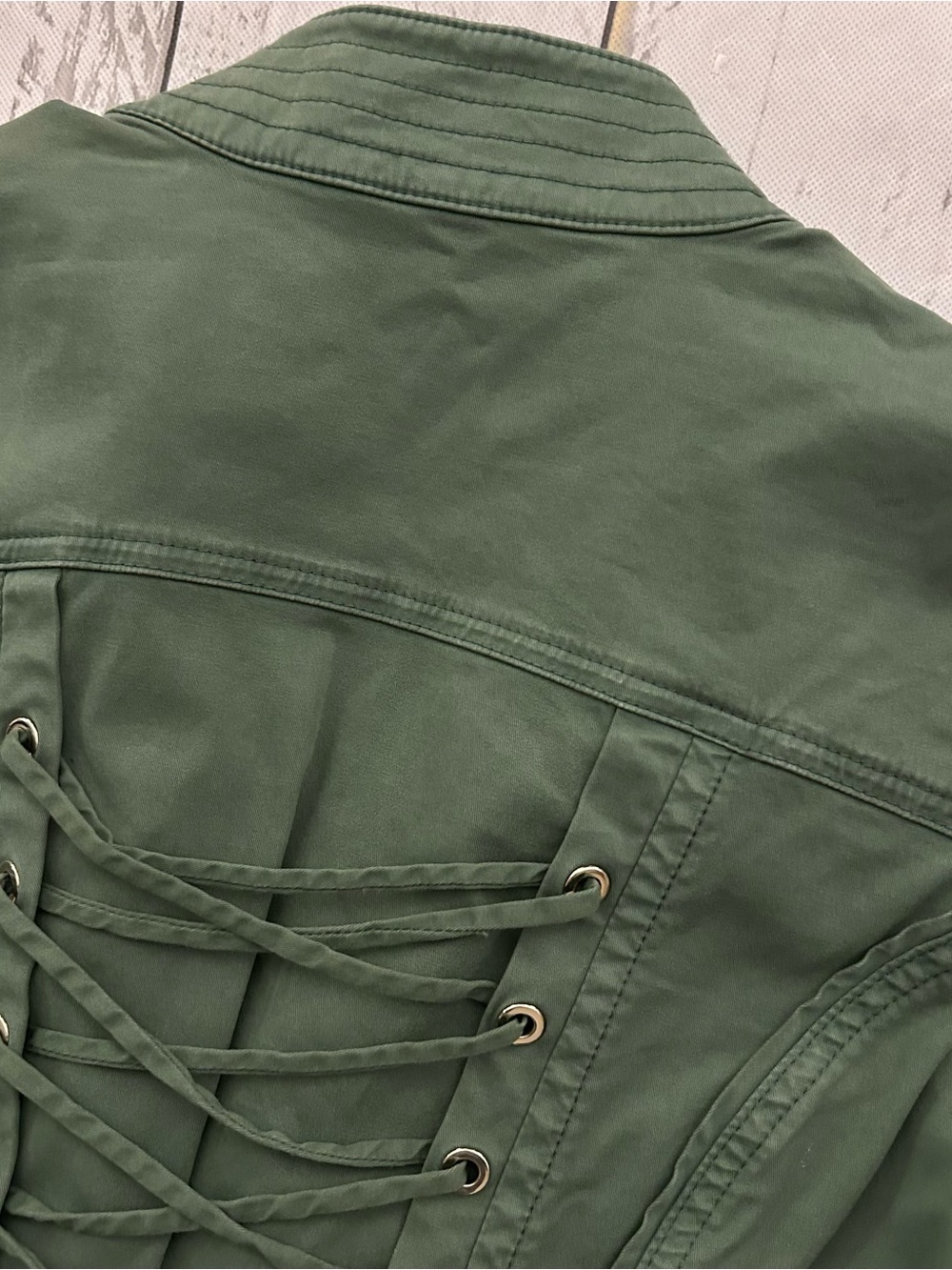 Sz 4 White House Black Market Olive Utility Jacket - Picture 14 of 14